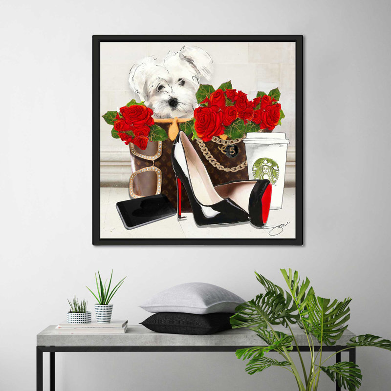 Fashion Westie (Square) par By Jodi - impression, H 31,5 po x l 31,5 po x P 2 po, Cadre flottant noir