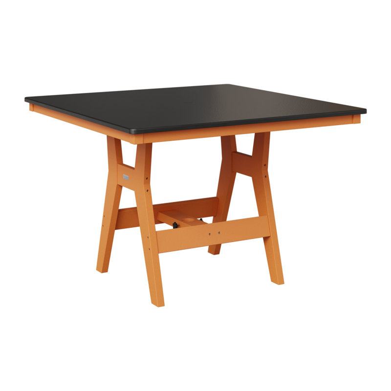 Table de bar berlinoise Berlin Harbor, Orange mangue, Noir martelé, H 38,87 po x l 44 po x P 44 po