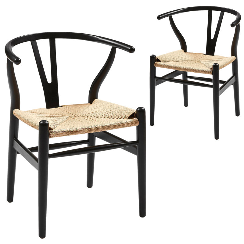 Autley Solid Wood Side Chair, Black