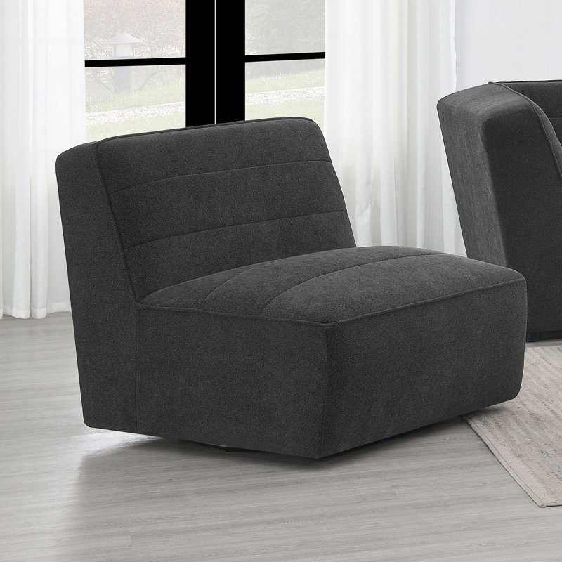 Fauteuil rembourré gris anthracite Ortega