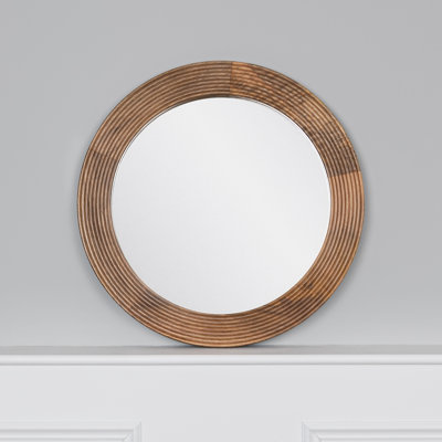 Marcellius Wood Round Wall Mirror