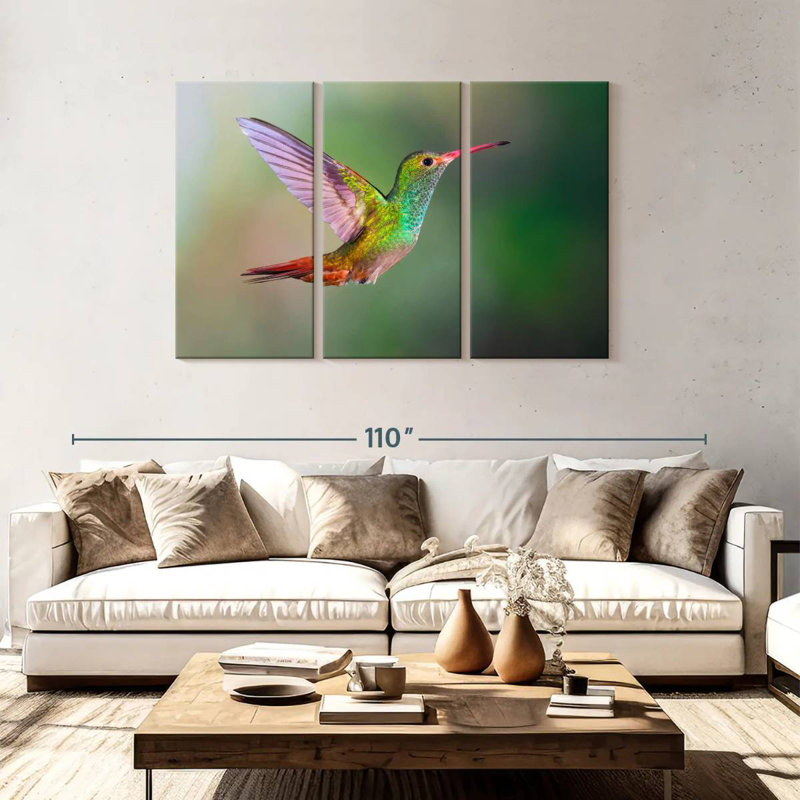 Iridescent Hummingbird, 48" H x 74" W
