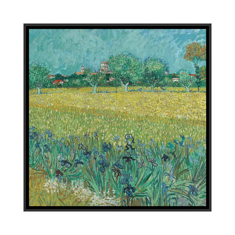 «Field with Flowers Near Arles, 1888» par Vincent Van Gogh, reproduction sur toile, H 26 po x l 26 po x P 1,5 po