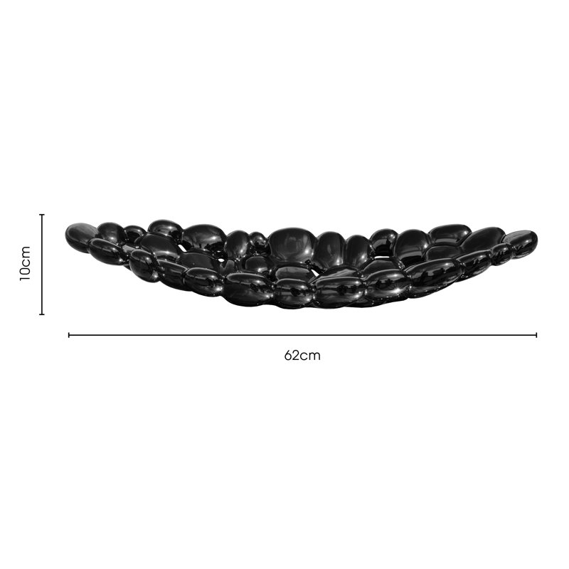 Home Essence Ceramic Tray, Black