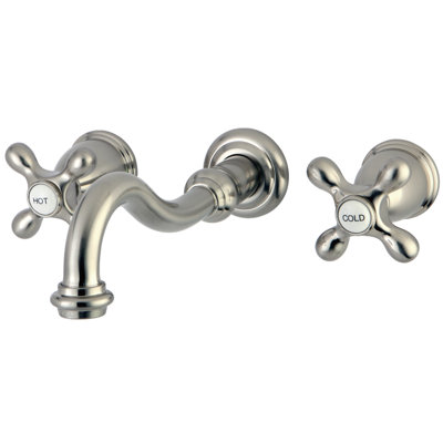 Kingston Brass Vintage Two-Handle 3-Hole Wall Mount Bathroom Faucet