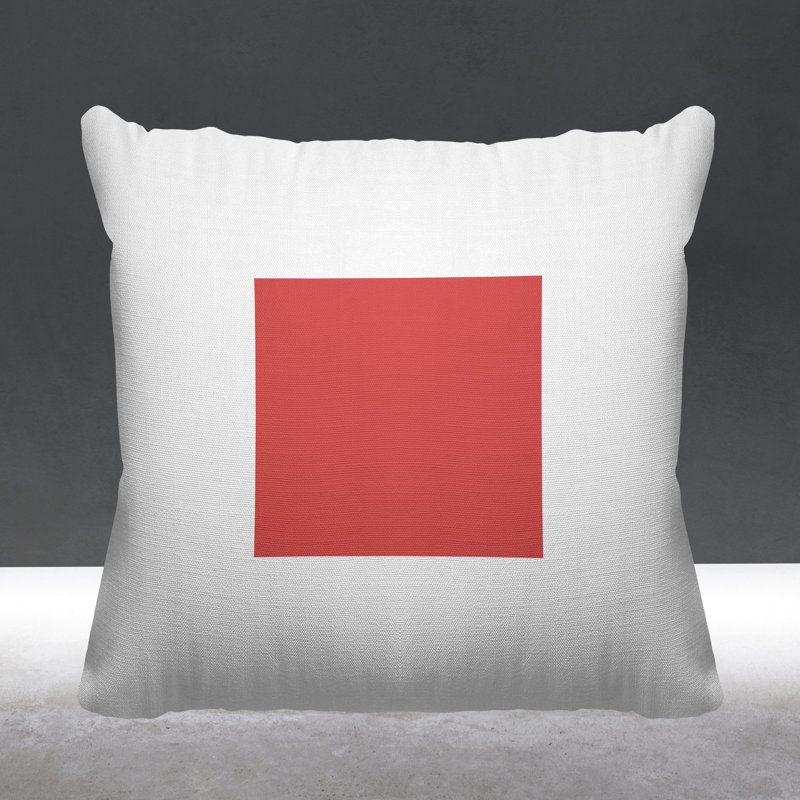 Coussin décoratif intérieur / extérieur Ridge, Corail, L 19 po x H 19 po