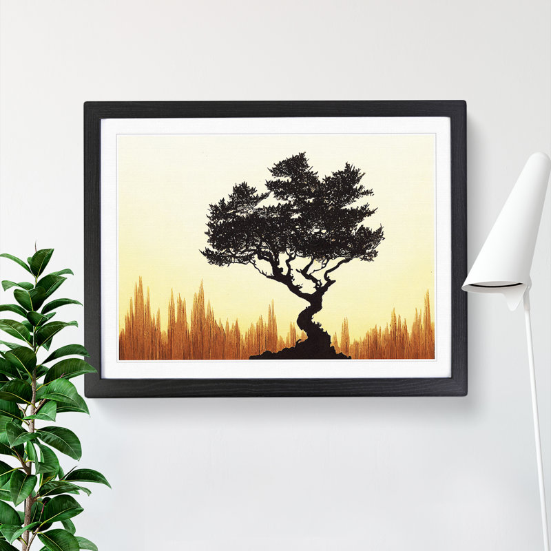Adventurous Tree - Single Picture Frame Painting, 34cm H x 46cm W x 2cm D, Black Framed