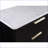 Modern 2-Drawer Black Nightstand with White Top and Metal Knobs