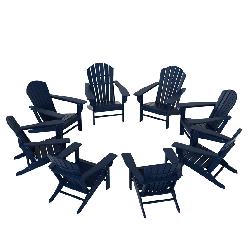 Altura Foldable Outdoor Adirondack Chair, Navy Blue