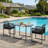 3-Piece All-Weather Outdoor Dining Set, Foldable Backrest Chairs With Removable Washable Soft Seat Cushions & Stable Matching Table, Suitable For Patio, Backyard, Deck, Porch, Poolside, Garden