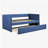 1pc Daybed with Trundle Blue Fabric Upholstery Wooden Frame Modern Home Furniture-638541769