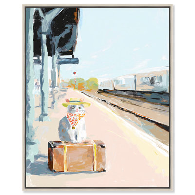 Traveling Cat Pets Art Canvas Print by Art Remedy