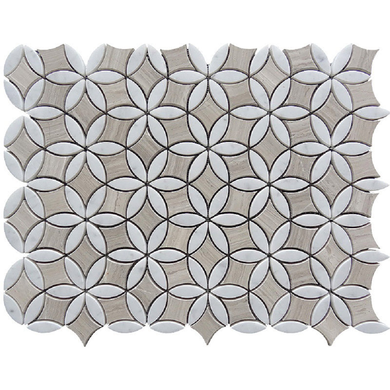 Mur et plancher en bois 1,5 pi x 1,7 po gris marbre Bianco Carrara