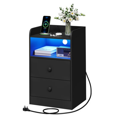 Chemika 40cm W Manufactured Wood Bedside Table