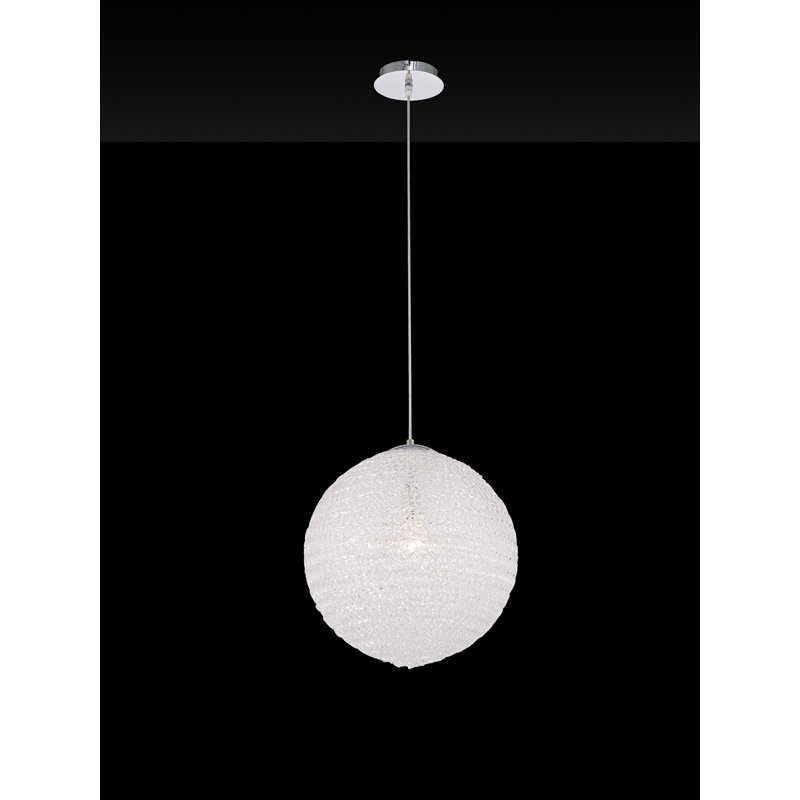 Bola 1 - Light Grey Sphere Pendant, 150cm H x 30cm W x 30cm D