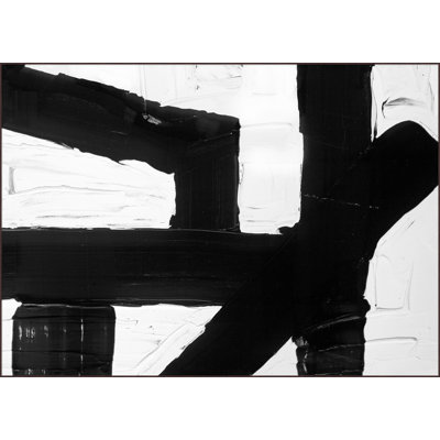 «Sans titre noir et blanc», reproduction d'impression sur toile encadrée
