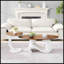 Ensemble de 2 tables basses gigognes blanches-234684409