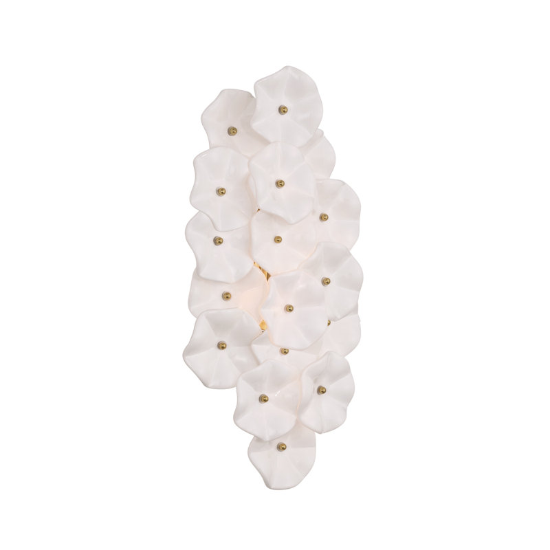 Seguis 23'' Aged Brass Sconce, Blanc