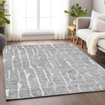 Premium Machine Washable Prisco Gray Rug