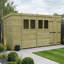 Total Sheds 14ft x 5ft Pent Garden Shed - Double Door - With Windows - Pressure Treated Timber - UK Manufactured