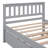 Twin Bed with Trundle, Platform Bed Frame with Headboard and Footboard, No Box Spring Needed,Grey