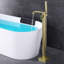 Robinet de baignoire sur pied à poignée simple avec douchette sur pied