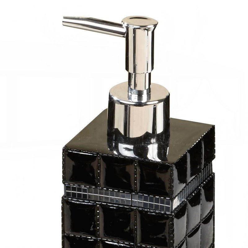 Distributeur de savon liquide en résine noire durable pour la salle de bain et la cuisine, action de la pompe en douceur, utilisation polyvalente, conception peu encombrante