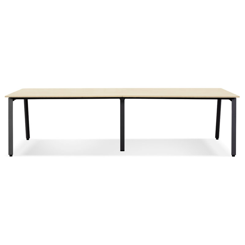 Rejane Metal Writing Desk, Natural/Black