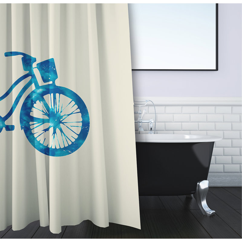 Rideau de douche en polyester à cycle de vie simple Belgrave, Turquoise