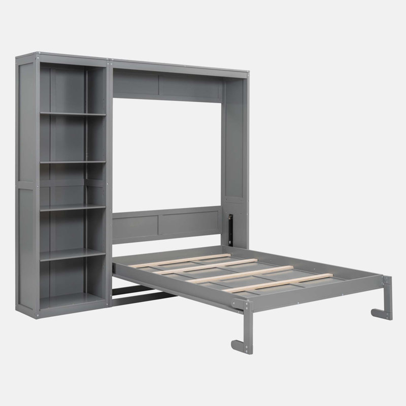 Lit escamotable en bois massif Mirosavka, Double, Gris