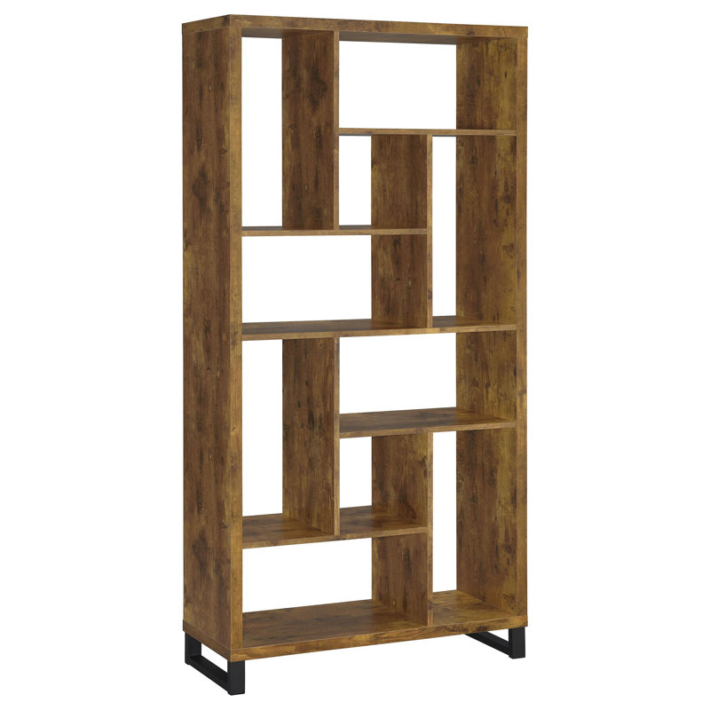 Refined Finish - Amma 71-Inch 6-Shelf Bookshelf Rustic Nutmeg