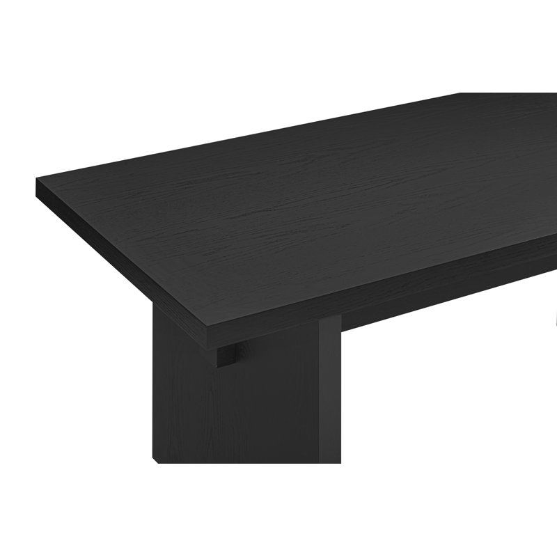 Solid Wood Modern Dining Table For 6, Black Oak