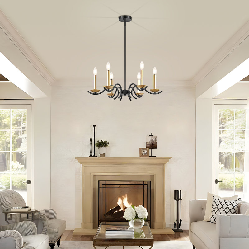 Lustre traditionnel style bougie 6 lumières Îleigh