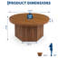 Table basse ronde, table basse cannelée en bois 31,5 po | Table d'appoint circulaire pour le salon-1757192754