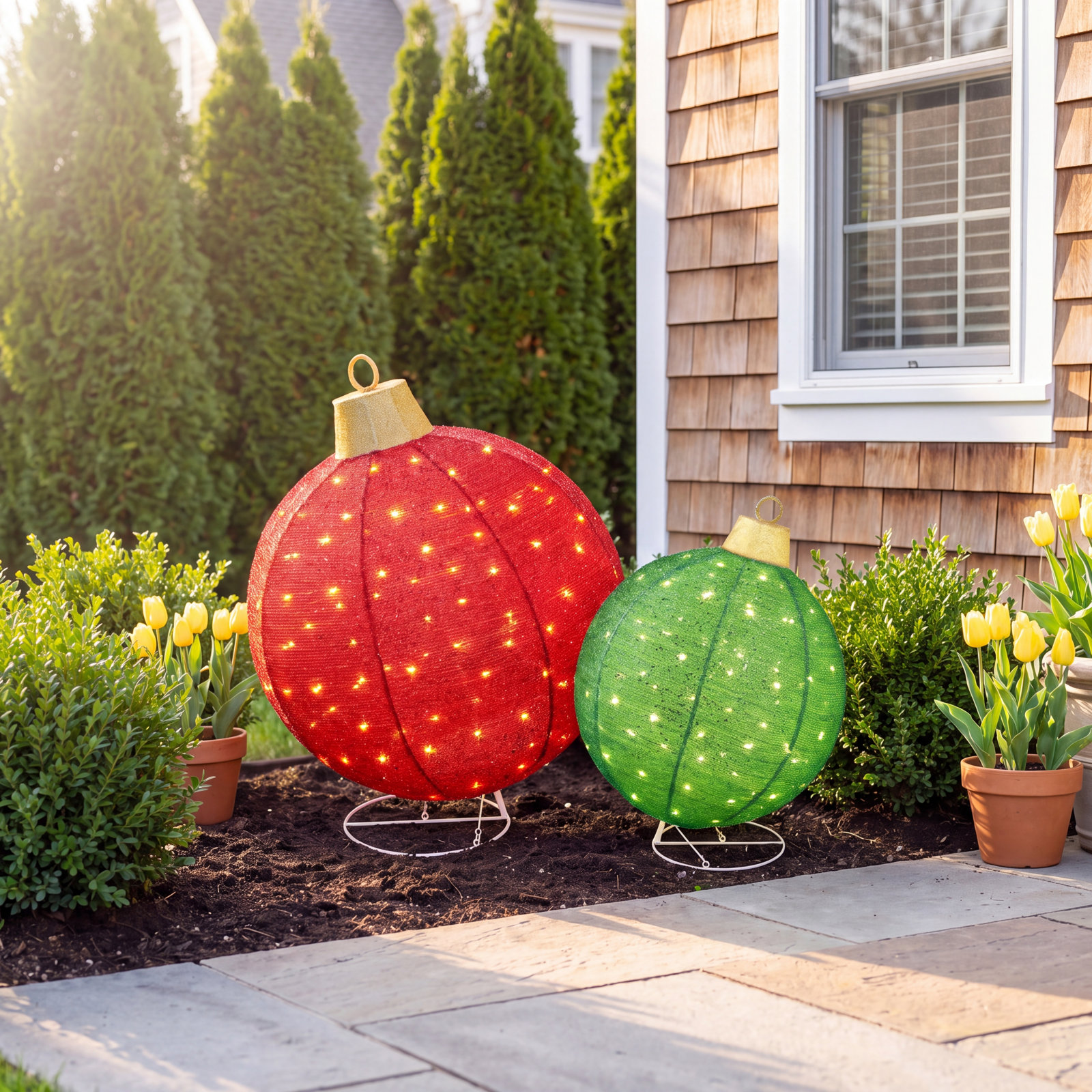 Ball Ornament, Red/Green