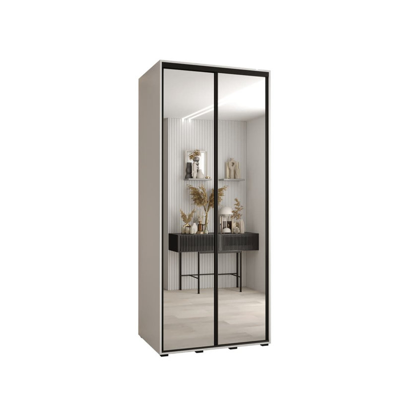 Aylamae 2 Door Manufactured Wood Wardrobe, White