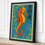 Seahorse in Blue Japandi - Wrapped Canvas-1002476530-1002476525