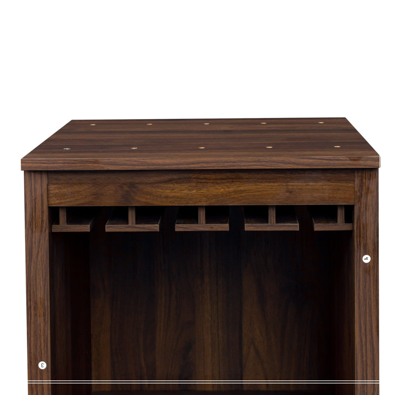 Bar à vin modulaire avec tablettes de rangement et huche pour salle à manger Rentsch, Noyer