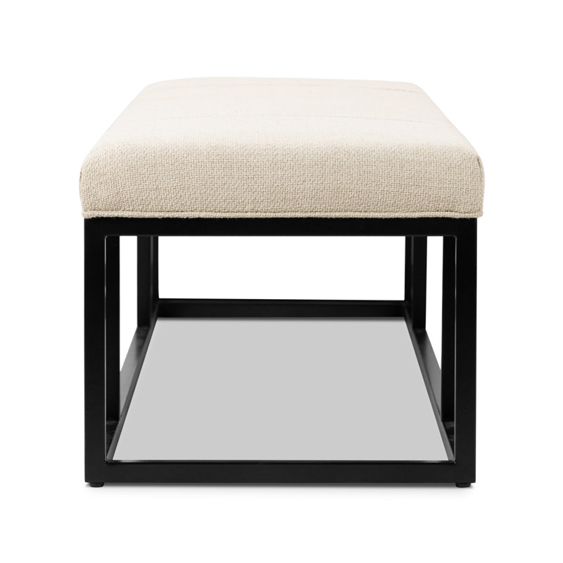 Irving Flax Upholstered Bench with Metal Frame