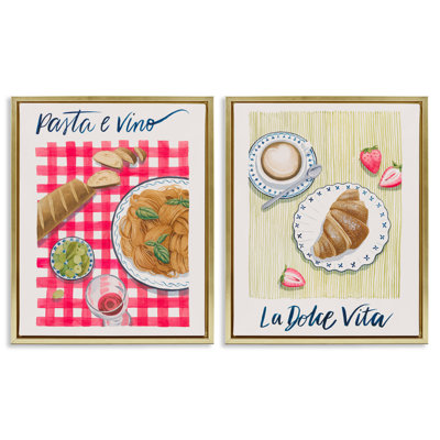  Ensemble de 2 toiles flottantes encadrées pour pique-nique déjeuner et brunch par Grace Popp