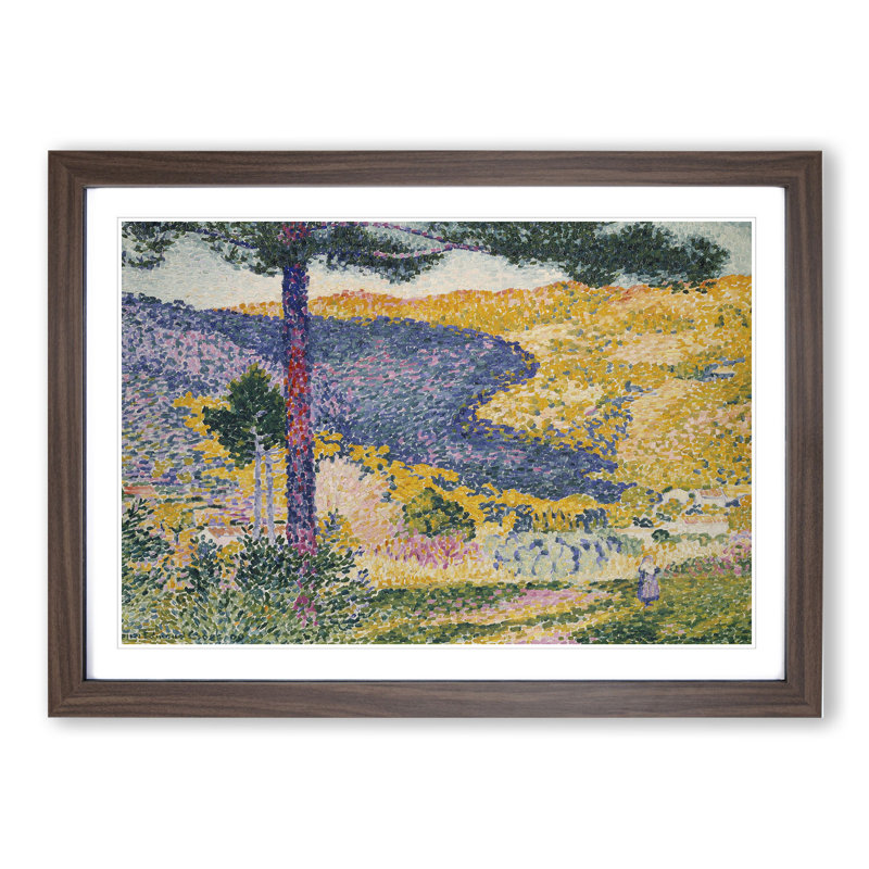 Valley with Fir by Henri-Edmond Cross - Picture Frame Painting, 27cm H x 36cm W x 2cm D, Walnut Framed