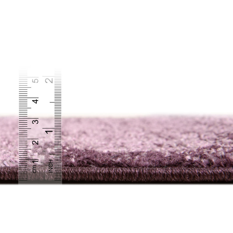 Tapis uni / rayé de couleur violette Desdemona, Tapis de couloir 2 pi x 6 pi
