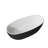 55 In. X 30.7 In. Solid Surface Freestanding Flatbottom Soaking Bathtub With Drain In Black And White-125044965