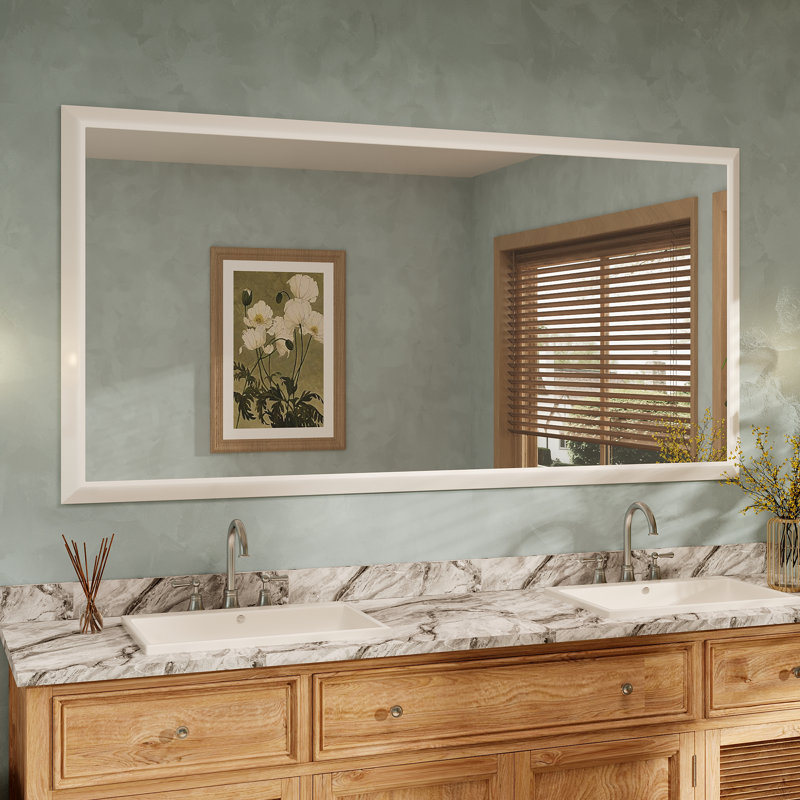 Miroir de meuble-lavabo mural Molly, Blanc, 72 po x 36 po