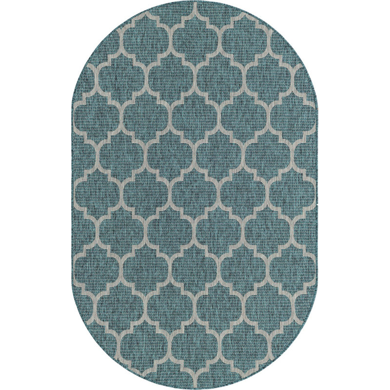 Tapis vert foncé pour l'extérieur, Ovale 5 pi x 8 pi