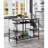 Kitchen Island In Rustic Oak And Black With Shelf Space & Finish Construction