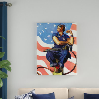 'Rosie The Riveter' by Norman Rockwell Print on Wrapped Canvas