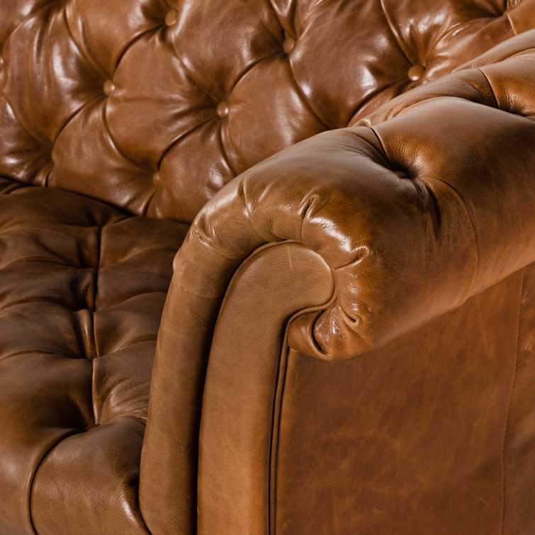 Canora Grey Gentree 81.25'' Leather Sofa | Wayfair