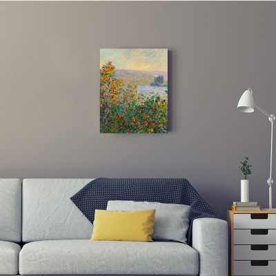 Parterres de fleurs à Vétheuil par Claude Monet, reproductions d'art classique sur toile, estampe numérique sur toile pour décoration intérieure
