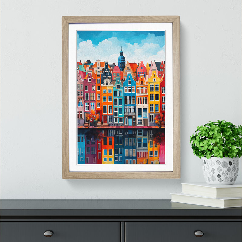 Amsterdam Colour Field No.2 - Framed Print, 34cm H x 25cm W x 2cm D, Oak